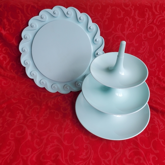 Koziol "Amadeus" Cake Stand / Serving Tray - RARE colour - Aqua - VGUC - Picture 3 of 7